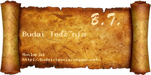Budai Teónia névjegykártya